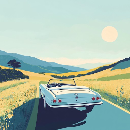 An energetic instrumental piece reflecting the excitement and freedom of driving through scenic summer routes, with vibrant guitar riffs and positive rhythms.