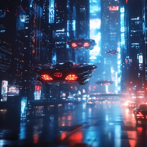 An intense blend of beats and ambient synths painting a vibrant and mysterious futuristic cityscape. The track channels the energetic nightlife and overwhelming technological atmosphere of a neon lit metropolis.