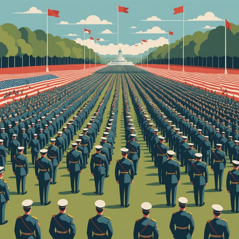 This track features powerful, rhythmic drumming that emulates the sound of marching troops. The music rises and falls in intensity, capturing the essence of determination and steadfast bravery in the face of adversity. It conjures images of military parades and strategic wartime maneuvers, blending traditional military cues with modern symphonic influence.