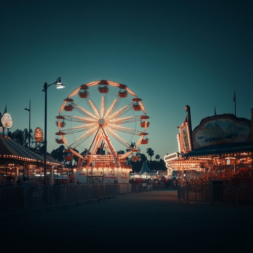 A soothing instrumental piece that evokes the tranquil ambiance of a carnival at night, featuring soft melodies that float gently through the air