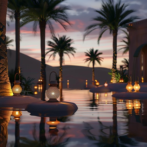 A serene instrumental track that paints a picture of twilight settling over a desert oasis, using middle eastern instruments to create a peaceful and tender atmosphere. The melodies are soft and soothing, ideal for moments of relaxation and reflection.