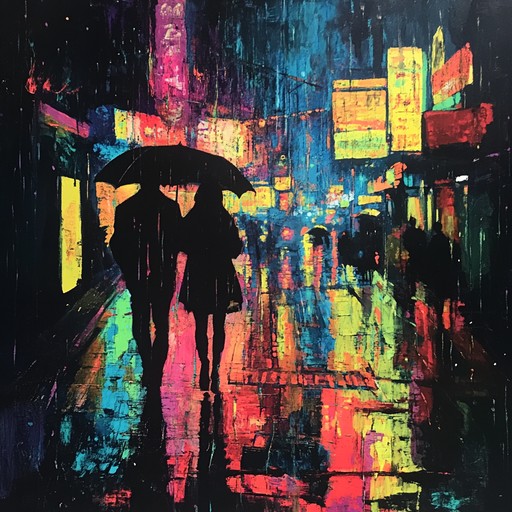 The music paints an auditory canvas of bright neon against the gritty backdrop of midnight streets. Pulse raising tempos sync with the flashing neon, driving the night forward with dark, magnetic force.