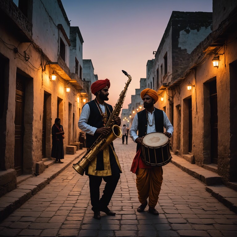 This composition marries the lively, danceable beats of bhangra with the smooth, seductive sounds of jazz, creating a mesmerizing blend of rhythms that evokes the historical silk road's blend of cultures. An elegant saxophone leads the melody, weaving between upbeat dhol beats, crafting a journey through time and tradition.