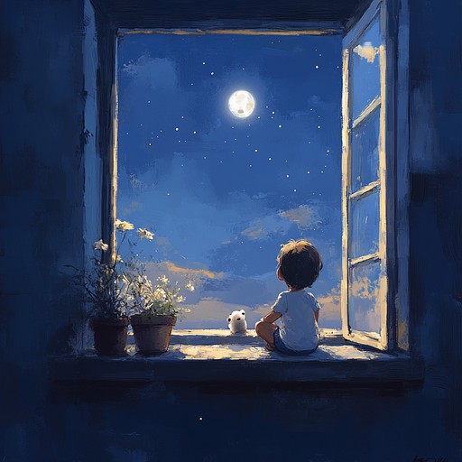 A serene instrumental nursery rhyme that gently guides listeners through introspective thoughts under the calmness of a quiet night sky. Soft melodies evoke feelings of nostalgia, wonder, and inner peace.