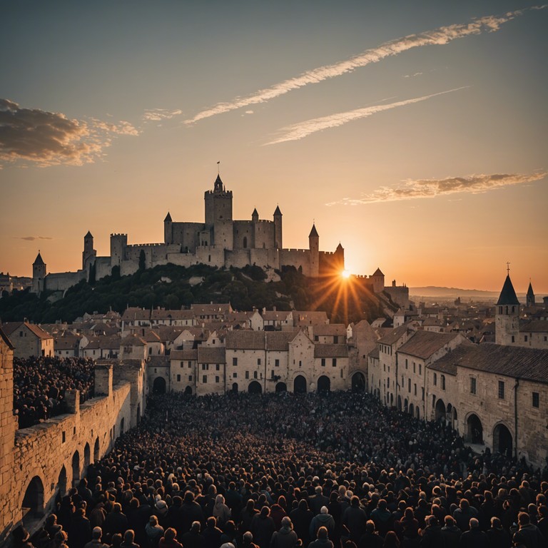 As the warriors march down the victory path, their silhouettes against the setting sun, this soundtrack amplifies their pride and glory, underscored with deep brass and percussive triumph.