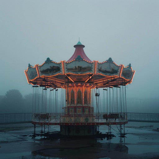 This eerie instrumental piece features a haunting melody played on a music box, accompanied by distant pipe organs, ghostly whispers, and occasional dissonant string stabs. The overall atmosphere is one of unease and mystery, as if the listener is exploring a long-forgotten amusement park haunted by the spirits of its past.