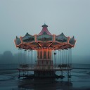 a dark and unsettling composition reminiscent of an abandoned carnival ride