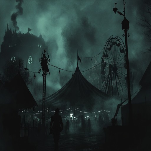 Step into a haunted carnival, where dark cabaret melodies weave through eerie and vibrant undertones, driven by a haunting accordion that pierces the night. The suspenseful atmosphere sets the scene for gothic theatrics and twisted harmonics, offering a vivid auditory adventure