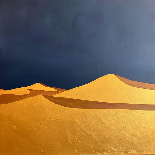 An evocative instrumental journey through the vast deserts, seamlessly blending haunting ancient rhythms of middle eastern tradition with lush modern melodies. Picture a hauntingly beautiful fusion resonating across shimmering dunes under the twilight sky