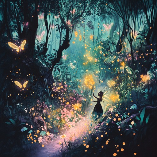 An uplifting and whimsical cinematic soundtrack that evokes the magic and wonder of an enchanting journey through a vibrant, magical forest. The energetic pace and delightful tunes bring the whimsical adventure to life.