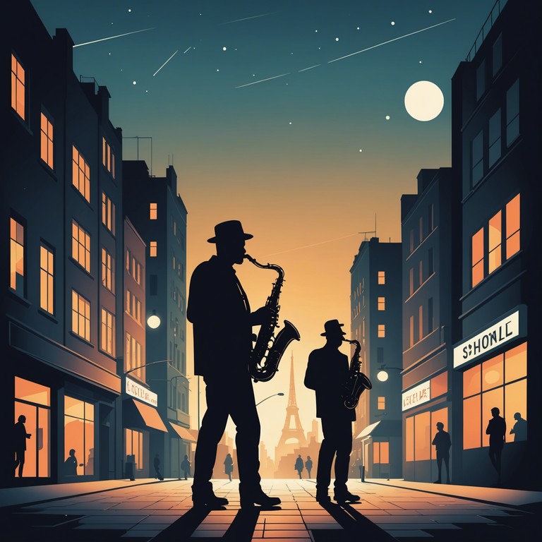 Navigate through a vivid sound journey where the smooth texture of the saxophone punctuates the dynamic electronic beats, creating a sound scape that mimics the heartbeats and neon lights of a city that never sleeps.