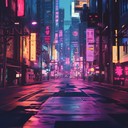 an energetic synthwave instrumental capturing city's late night vibrancy