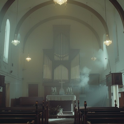 A captivating instrumental piece featuring a ghostly choir overlaid with an ominous organ melody. The harmonies create an ethereal atmosphere that evokes a sense of eerie spirituality, blending the sacred with the surreal. The dynamic shifts between soft whispers and powerful crescendos, immersing the listener in a journey through a hauntingly sacred realm.