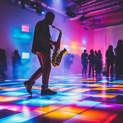 An electrifying fusion of jazz and house music featuring pulsating rhythms, swing inspired melodies, and vibrant brass sections. The dynamic interplay of electronic beats and jazzy improvisation creates an uplifting and celebratory atmosphere perfect for dance floors and joyous occasions