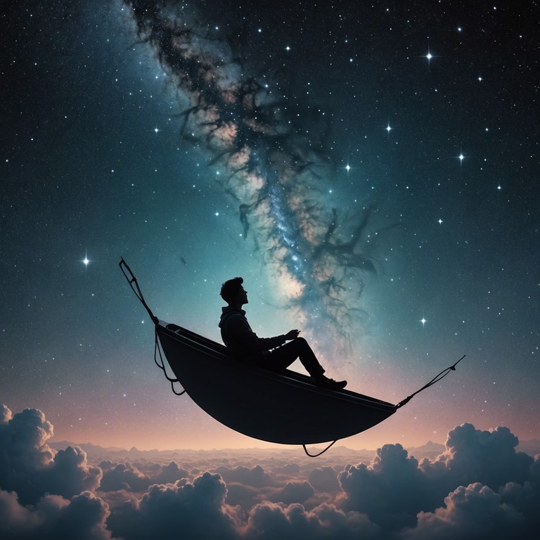 This alternative description takes the listener on a peaceful journey through the cosmos, where slow, dreamy harp melodies blend with whispers of the universe to evoke deep contemplation and serenity.