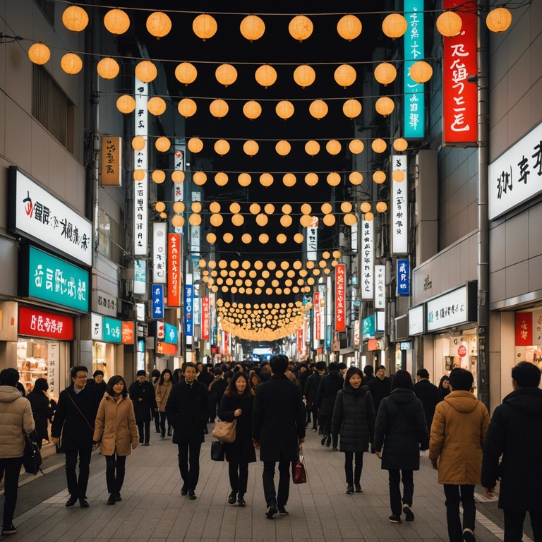 As electric guitar riffs blend seamlessly with festive bell chimes, the spirit of tokyo's winter transforms into a musical spectacle. This alchemy of sounds brings out a lively, joyous atmosphere that resonates with the brightness of neon lights and the intimate feeling of holiday warmth shared among friends and family in the heart of japan's bustling capital.