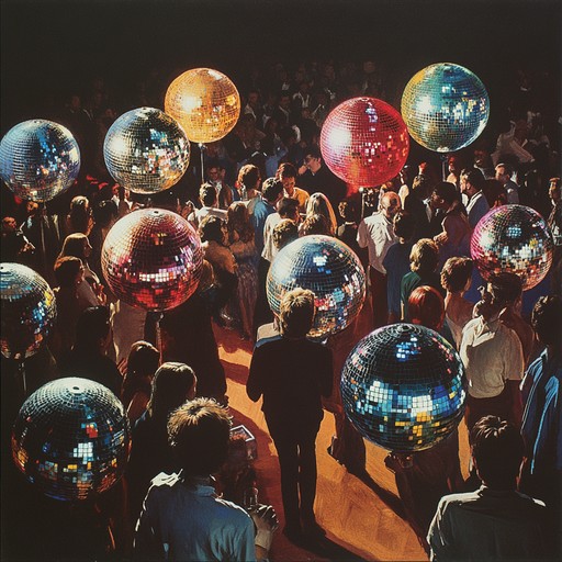 An electrifying disco track that captures the essence of a vibrant dance floor pulsating with life under kaleidoscopic disco balls. Ideally suited for recreating the classic '70s disco scene, this music encapsulates the high energy, upbeat fun of discotheques with modern twists, blending past and present dance elements perfectly.