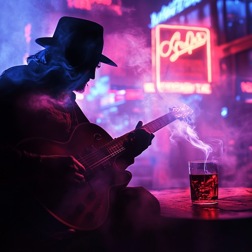 An emotive blues rock experience that captures the essence of midnight emotions through slow burning guitar solos and a captivating rhythm section. This track transports listeners to a smokey bar atmosphere, the air thick with the scent of bourbon and lingering melodies.