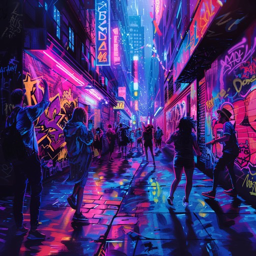 An upbeat, funky track encapsulating the pulsating energy of a lively city at sunset, where neon lights and street art paint the town vivid. The groovy bassline and dynamic rhythms evoke the spirit of urban culture and the warmth of summer.