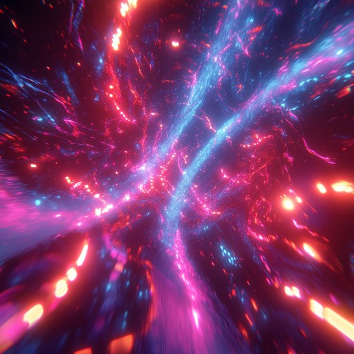 Dive into a whirlwind of hypnotic rhythms, where pulsating electronic beats and swirling synths create an electrifying, trance inducing experience that embodies chaos and euphoria. Fast paced and ever evolving, this track promises an unpredictable yet deeply immersive auditory voyage through a cosmic landscape.