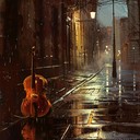 dark and tender cello tune under midnight rain