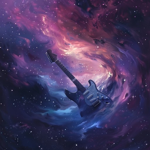 A stellar blend of heavy metal guitar and atmospheric synths, evoking a journey through the stars. With powerful riffs and ambient layers, it captures the grandeur and mystery of space exploration.