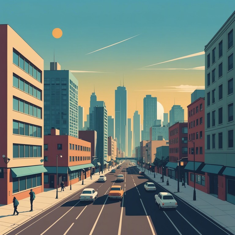 Embracing the dynamic pace of city life at noon, this composition blends lively electro swing elements with a sunny, optimistic undertone, perfect for expressing the speed and spirit of a bustling cityscape