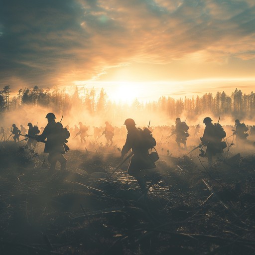 A grand and powerful instrumental march, evoking the strength and unity of soldiers preparing for battle. The music progresses through stirring melodies, dramatic crescendos, and rhythmic precision to inspire bravery and resilience, with a touch of nostalgia for the heroes of yesteryear.