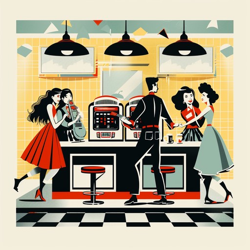 Step into a nostalgic 1950s diner where the jukebox plays joyful rock 'n' roll tunes. Featuring a whirling wurlitzer organ, this track captures the essence of playful teenage spirit with bouncy, lively melodies and rhythms sure to get feet tapping.