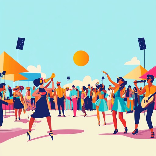 Imagine a lively summer festival, full of dancing, laughter, and radiant sunshine. This rumba track combines rhythmic guitar and bongos to create a joyful, celebratory atmosphere.