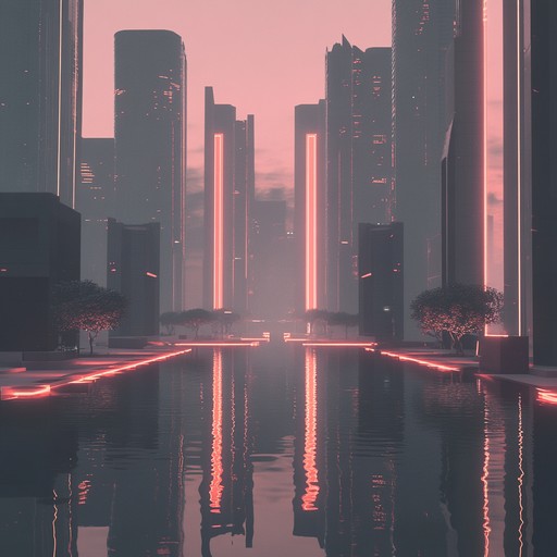 Experience a moment of peace within a neon lit city through soothing electronic sounds and ambient layers, ideal for meditation or concentration in a futuristic world.