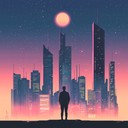 dreamy synthwave journey through neon lit midnight city streets