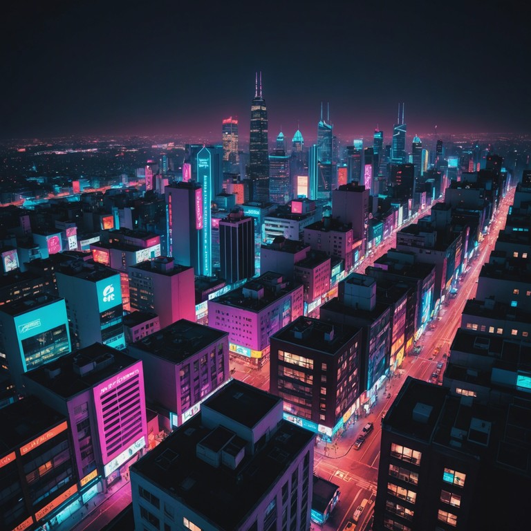 Dive deeper into the heart of the city after sundown. Nighttime neon groove pulsates with the rhythmic beat of an electric bass, intertwined with sounds that resonate the lively urban scene, enhancing the aurora of city exploration.