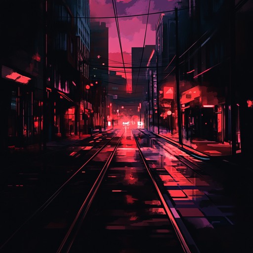 A captivating track blending jazz fusion with high intensity rhythms to create a sense of anxiety and movement through the night. The track incorporates dissonant piano chords, frantic drum patterns, and an array of electronic effects to drive the anxious mood, ideal for visual media requiring unsettling and energetic soundscapes.