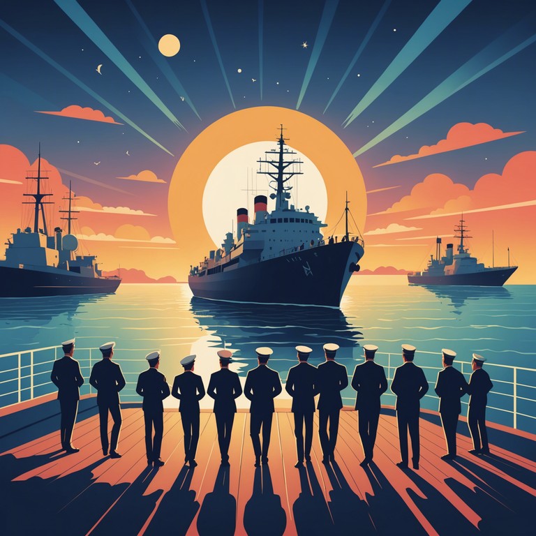 Alternative description: feel the sea breeze and the rhythmic pulse of life aboard a russian navy ship at dawn, all wonderfully conveyed through the cheerful strums of a balalaika playing a folk inspired melody.