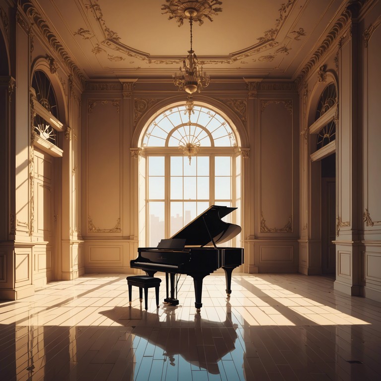 Imagine an abandoned ballroom where a solitary piano plays by itself, each note resonating through the empty space, both calming and chilling. The music is meant for introspection, ideally serving as a backdrop for reflective, solitary activities.