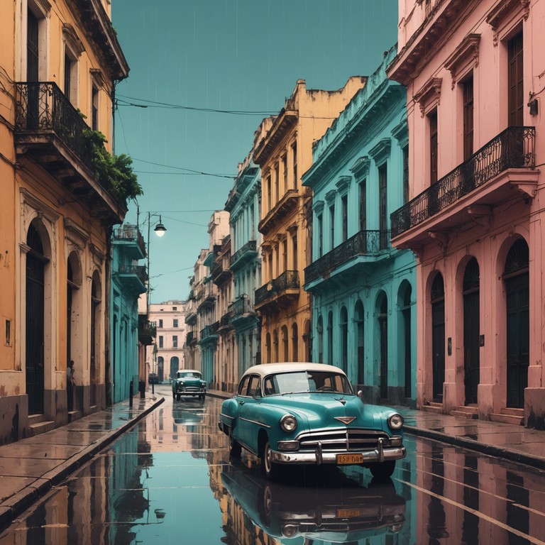 This track combines the sorrowful, nostalgic melodies of the piano with the rich and complex rhythms inherent to afro cuban music, evoking images of a rain soaked havana street in twilight. The song reflects themes of separation and a longing for a forgotten past, wrapped in the urban tapestry of cuba's capital.