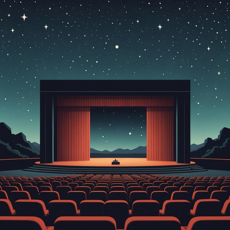 An instrumental track that combines the grandeur of broadway with the mysticism of celestial themes, using ethereal soundscapes and sweeping melodies to evoke a sense of wonder and vastness. The arrangement builds from a serene intro to a powerful crescendo, capturing the drama of theater and the boundlessness of outer space.