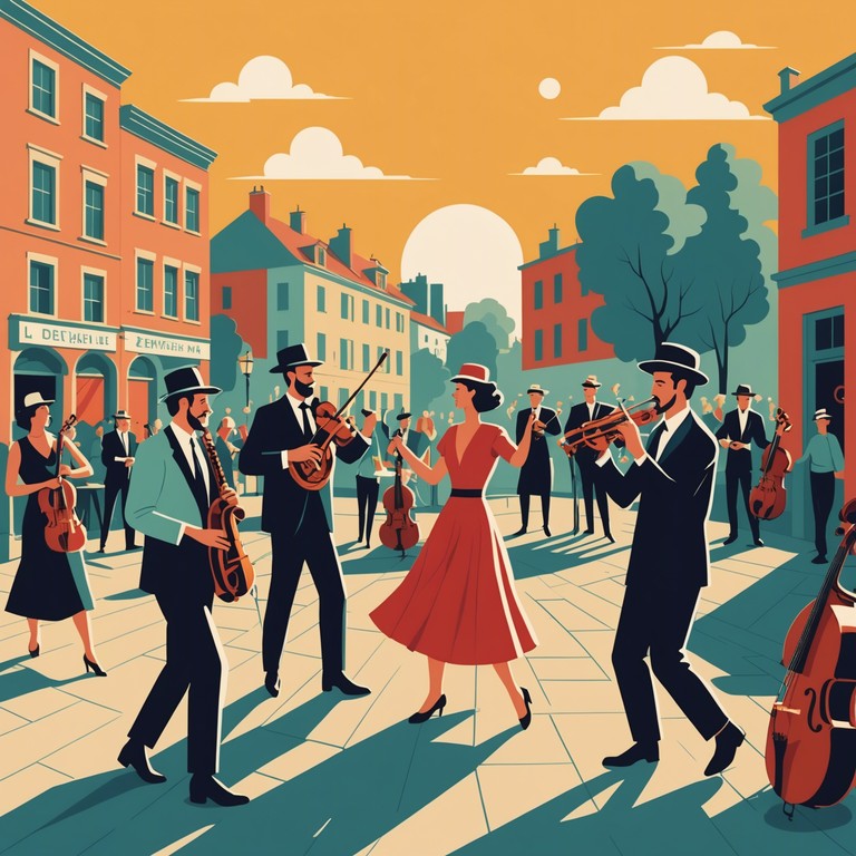 Imagine yourself in the middle of a joyful klezmer festival celebrating cultural heritage with music that fills the air with happiness and vigorous dance. This track embodies the lively spirit and distinctive sound of traditional klezmer music.