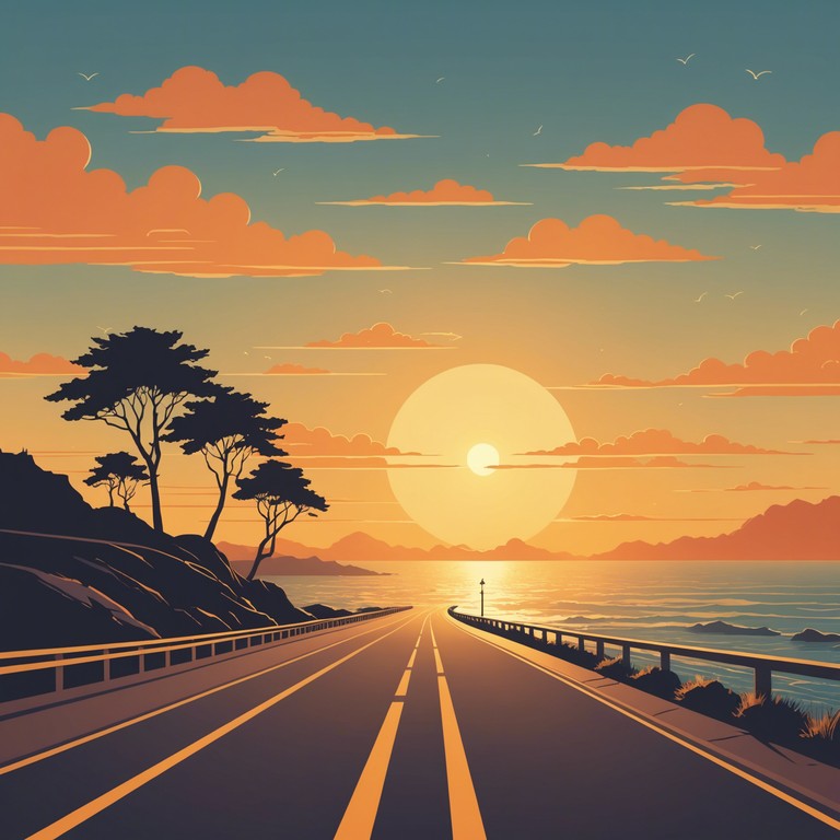 A smooth rock instrumental featuring gentle electric guitar melodies interleaved with soft, rhythmic beats and a subtle bass line. Perfect for a tranquil evening drive along the coast, evoking feelings of relaxation and contentment.