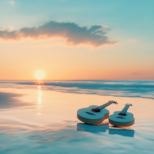 A vibrant instrumental ballad painting the perfect summer evening, with warm, gentle guitar strums and energetic rhythms. The melody flows like a sun setting over a beach, evoking nostalgia, joy, and serenity. Ideal for evoking the charm of carefree summer nights and ocean breezes.