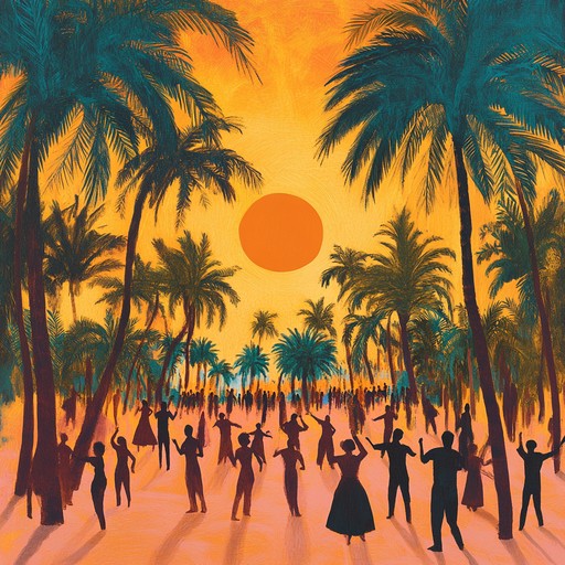 A lively electronic dance track that combines upbeat rhythms with exotic middle eastern instruments, creating an atmosphere of an oasis sunset party. The fusion of modern and traditional elements sets a festive and euphoric tone.