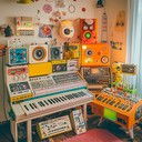 cheerful, vibrant toyland beats creating whimsical soundscapes