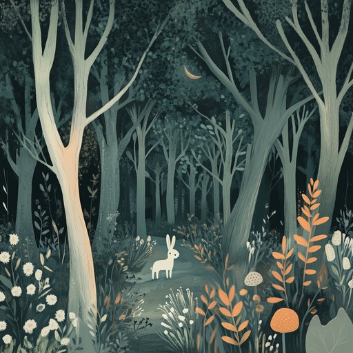 A soft, whimsical tune that gently walks children through a playful woodland adventure, evoking the sounds of gentle wind and rustling leaves. Ideal for bedtime or relaxation, this composition features calming melodies and enchanting sounds.