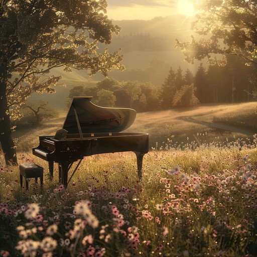 An exquisite neoclassical composition that gently weaves melodies, inspired by the lightness of dawn and the hope it brings, using a grand piano as the centerpiece, supported by delicate strings and ethereal woodwinds.