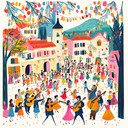 a cheerful klezmer instrumental overflowing with lively rhythms and joy