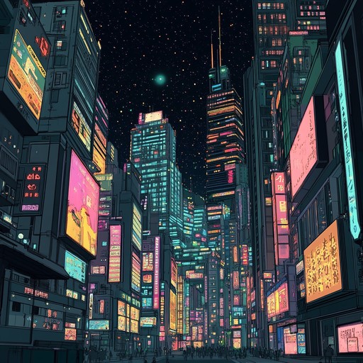 An energetic instrumental synthpop track that paints the vibrant nightlife of the urban cityscape, blending pulsating synth rhythms with atmospheric melodies to evoke the bustling energy of neon lit streets.