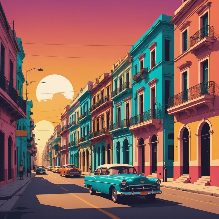 This track brings an epic scale to latin jazz, blending traditional rhythms with grand, sweeping orchestral elements for a sound that captures the vibrant spirit of havana at sunset. The music will traverse from gentle beginnings to a powerful crescendo, depicting the city's transition from day to night.