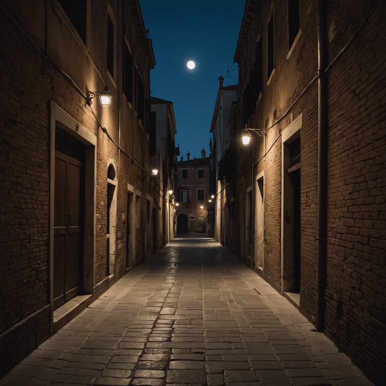 As the listener navigates through the heart of venice, surrounded by the ethereal beauty of dimly lit canals, the sound from an accordion fills the silent night air, evoking feelings of solitude surrounded by centuries of history that whisper tales of yesteryears in every breeze. The tranquility is overshadowed by an omnipresent eerie ambiance that envelops the city.