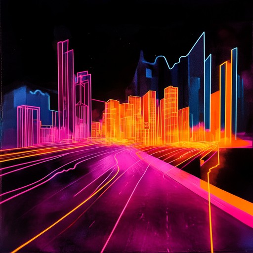 A dynamic instrumental track blending ambient synths with energetic rhythms, creating a vivid soundscape reminiscent of neon lit futuristic cities. The music captures the essence of movement and exploration through a modern electronic lens, evoking feelings of wonder and excitement.